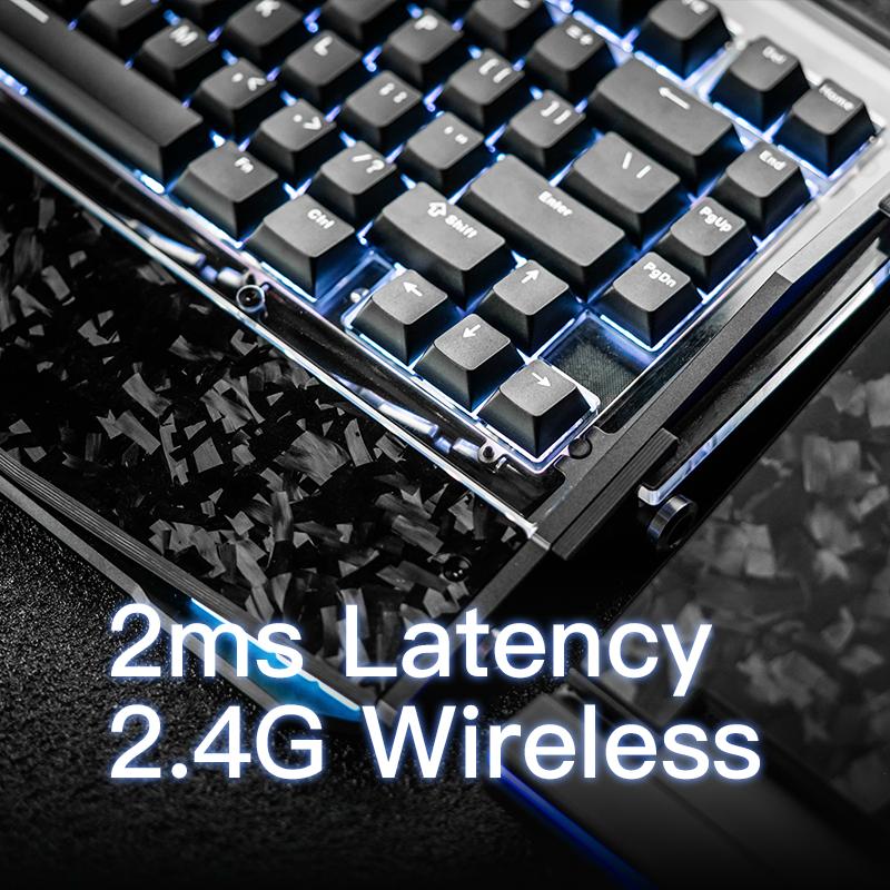 Black Diamond 75 V2 Mechanical Gaming Keyboard, 2.4G Wireless Low Latency, Leaf Spring Mount, Superb Typing Flex & Comfort, Custom RGB