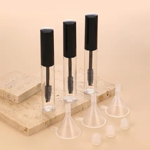 10ml Empty Eyelash Brush Tubes, 3 Counts/set Lash Serum Bottles, Empty Refill Clear Eyelash Mascara Tubes, Cosmetic Makeup Vial Storage Bottle, Glass Bottle