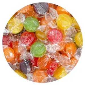 Assorted Fruit Hard Candy, 1 Pound Bulk Candy (Approx. 75 pcs.), Individually Wrapped Hard Candy, Fruit Discs Candy, The Hampton Popcorn & Candy Company
