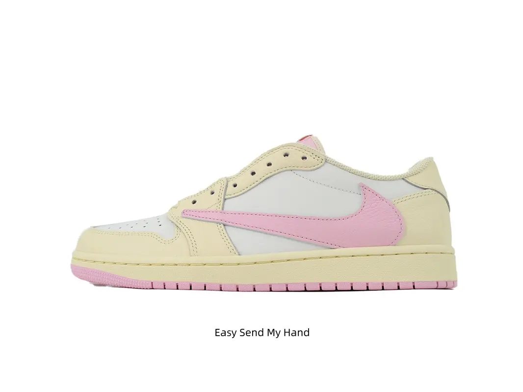 Unisex Low‑Top Classic Sneakers Cream Beige Pink Color‑Block Board Shoes Premium Grain Leather Upper Pink Rubber Outsole Lace‑Up Street Skate Shoes Non‑Slip Casual Hip‑Hop Sweet Streetwear Footwear