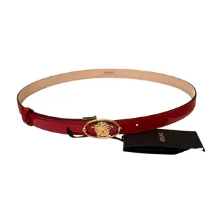 Pre-owned Versace NWT red patent leather belt authentic with COA 95 cm 38 in
