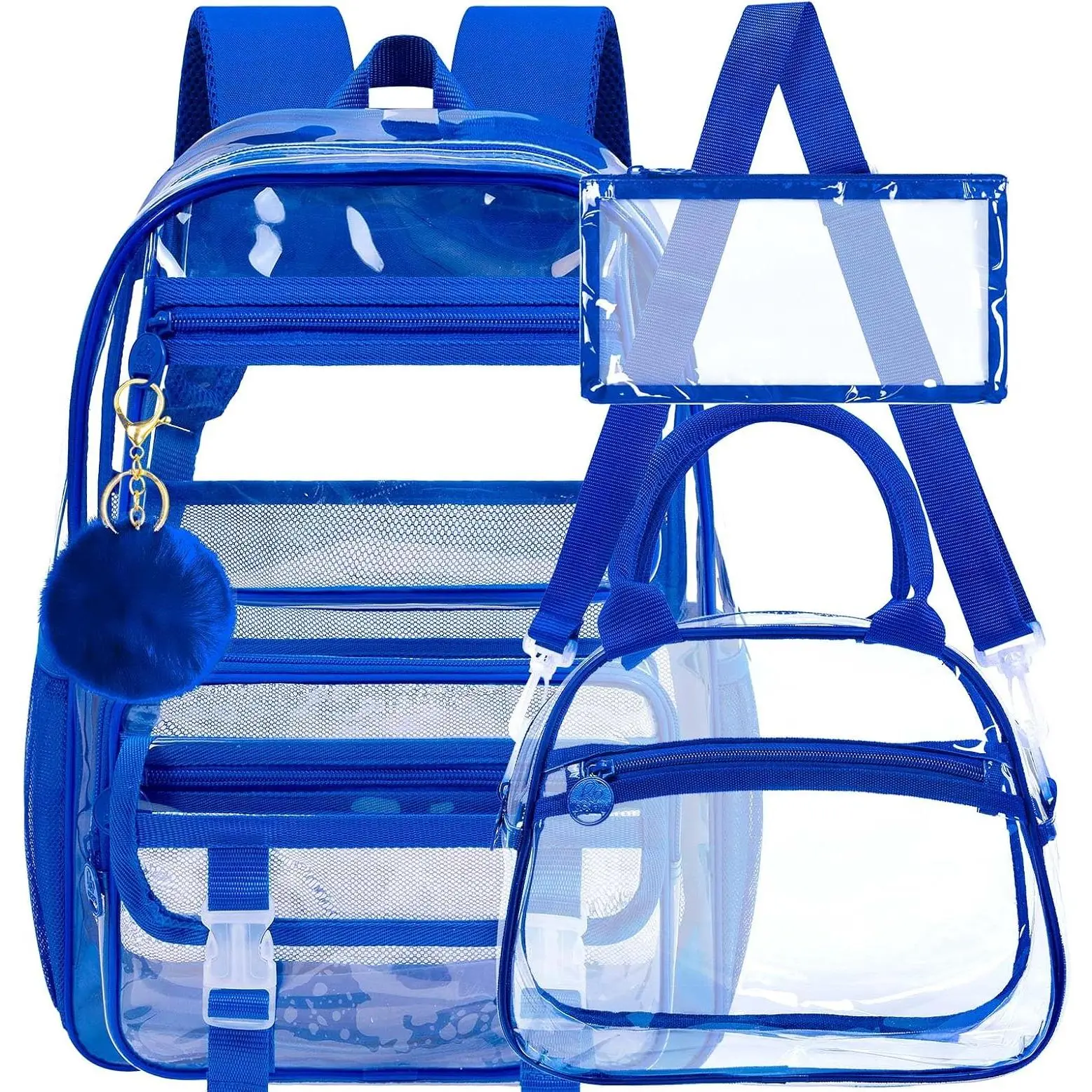 Royal Blue Clear Backpack Set