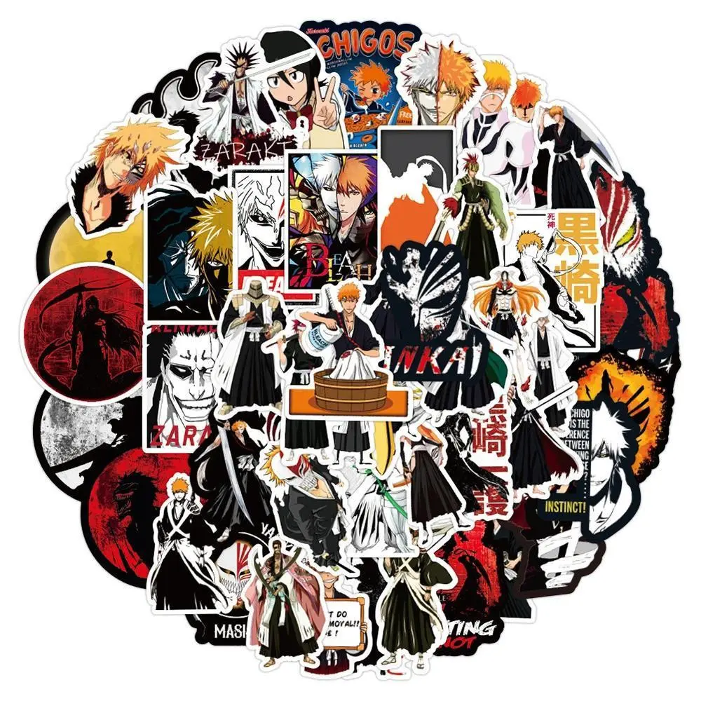 10/30/50pcs Classic Anime BLEACH Stickers Cool Kurosaki Ichigo Decals Toy DIY Stationery Phone Suitcase Cartoon Kid Sticker Gift