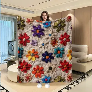 Luxury Flannel Throw Blanket Soft Warm Multifunctional for Sofa Bed Car Office Camping All-Season Gift Travel Blanket Fashionable