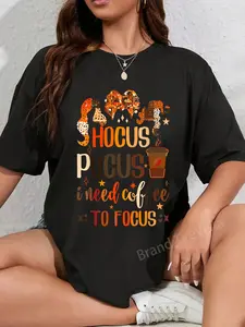 100% Cotton Hocus Pocus I Need Coffee To Focus T-Shirt