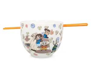 Avatar: The Last Airbender Japanese Dinner Set | 18-Ounce Ramen Bowl, Chopsticks