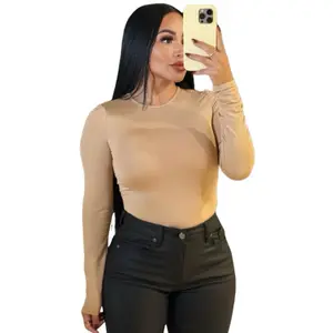 Daily Collection - Soft Long Sleeve Bodysuit Top for Women Comfortable Fit and Stylish Design DIFFERENT COLORS