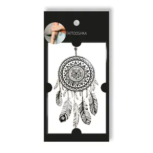 Dream catcher with feathers (AL-251). Temporary Tattoos Realistic Water Proof Durable Body Art Ink Box Fake Tattoo Sticker Sheets for Men Women Kids