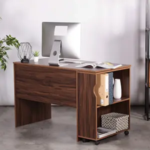 Computer Desk, Writing Gaming Desk Modern Simple Style PC Table with 2 Drawers & Solid Construction, Rustic Industrial Workstation Easy to Assemble & Care Home Office Furniture