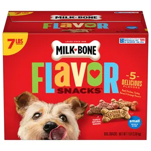 Flavor Snacks Small Dog Biscuits, Flavored Crunchy Dog Treats, 7 lb