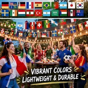 2026 Soccer Party Flag Banner |   Country Flag Banner Decor for Bars, Game Day & Watch Parties