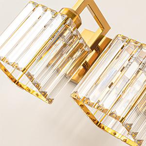 Modern Bathroom Vanity Light 2-Lights Gold Crystal Wall Lamp Bathroom Modern Crystal Vanity Lighting