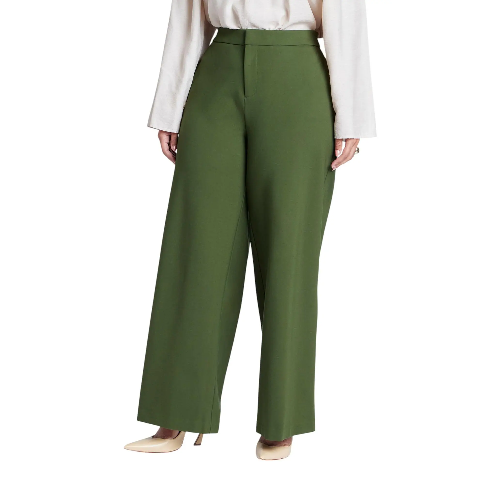 ELOQUII Women's Plus Size Petite The Ultimate Stretch Wide Leg Work Pant
