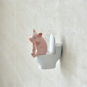 Cute Pig Toilet Decoration, Funny Bathroom Toilet Pig Decor, Adorable Animal Themed Home Accessory, Perfect Gift Idea for Kids