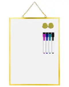 Small Dry Erase White Board, 16" X 12" Portable Aluminum Frame Mini Whiteboard, Magnetic Board for Wall, Office, Home, Kitchen, School.