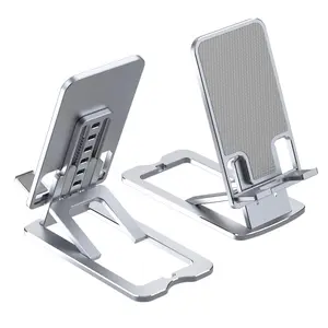 Aluminum Alloy Card-Style Foldable Stand, Universal for Phone & Tablet, Adjustable Ultra-Compact & Lightweight, Portable Desktop Cellphone Holder