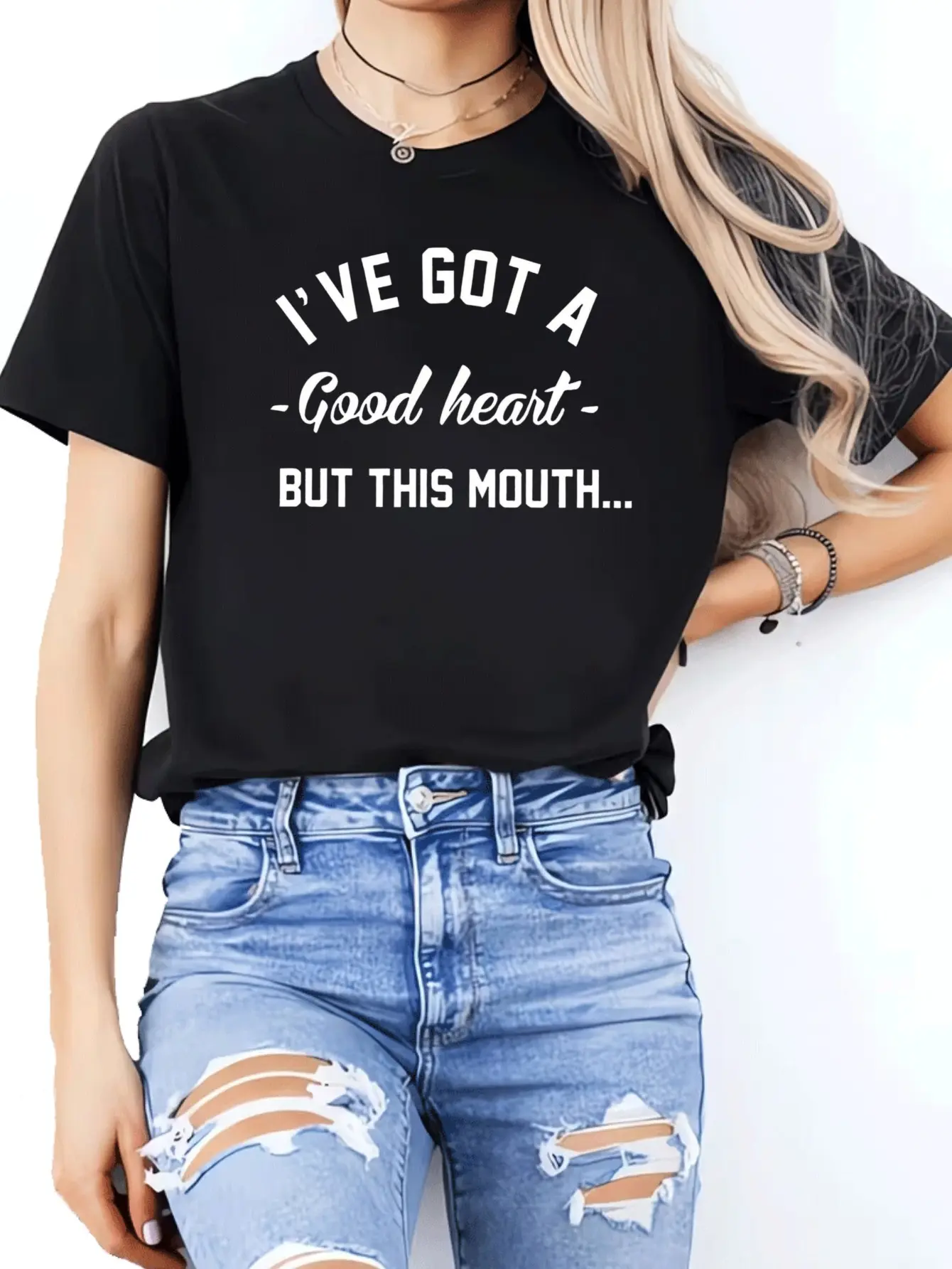 Fitted Pure Cotton T-Shirt Top for Women, Personalized A-Z Letter Graphic, Casual Round Neck Short-Sleeve Basics for Spring Summer Parties, Thanksgiving, Easter
