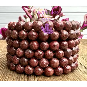 6 PCs Natural Eudialyte 8mm 7.5” Stretch Bracelet