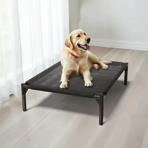 Black pet beds in various sizes—small, medium, and large—sturdy and durable, cool for summer, pets love them.
