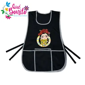 Catalina Polyester Apron Both Sides with Strings on the Side with Three Pockets and Zipper