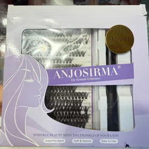 ANJOSIRMA Lash Extension Kit DIY 280pcs Lash Clusters Eyelash Extension Kit, 9-16mm 30D 40D Individual Lashes Kit with Lash Bond and Seal, Lash Tweezers