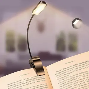 9 LED Rechargeable Book Light for Reading in Bed - Eye Caring 3 Color Temperatures,Stepless Dimming Brightness,80 Hrs Runtime Small Lightweight Clip On Book Reading Light for Studying Portable Usb