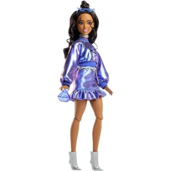 Mattel - Barbie Deluxe Style with Brown Hair in Metallic Blue Outfit  [Collectible Figurine/Statue/Bust] Paper Doll
