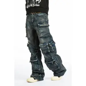 Mahesh Dark Blue Baggy Cargo Jean