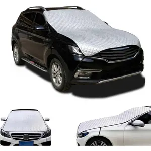 Waterproof Snowproof Car Windshield Sunshade Cover, Thickened Heat-insulating Foldable Car Exterior Accessory, Universal for Most Vehicles (Silver)