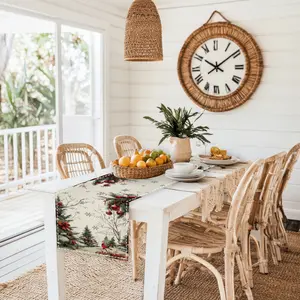 One table runner and four placemats. The table runner, serves as a tabletop decoration. Made of polyester fiber, it's a modern - style home decor item suitable for dining rooms, living rooms, kitchens, and outdoor spaces. Multi-Color Kitchen Table Runner