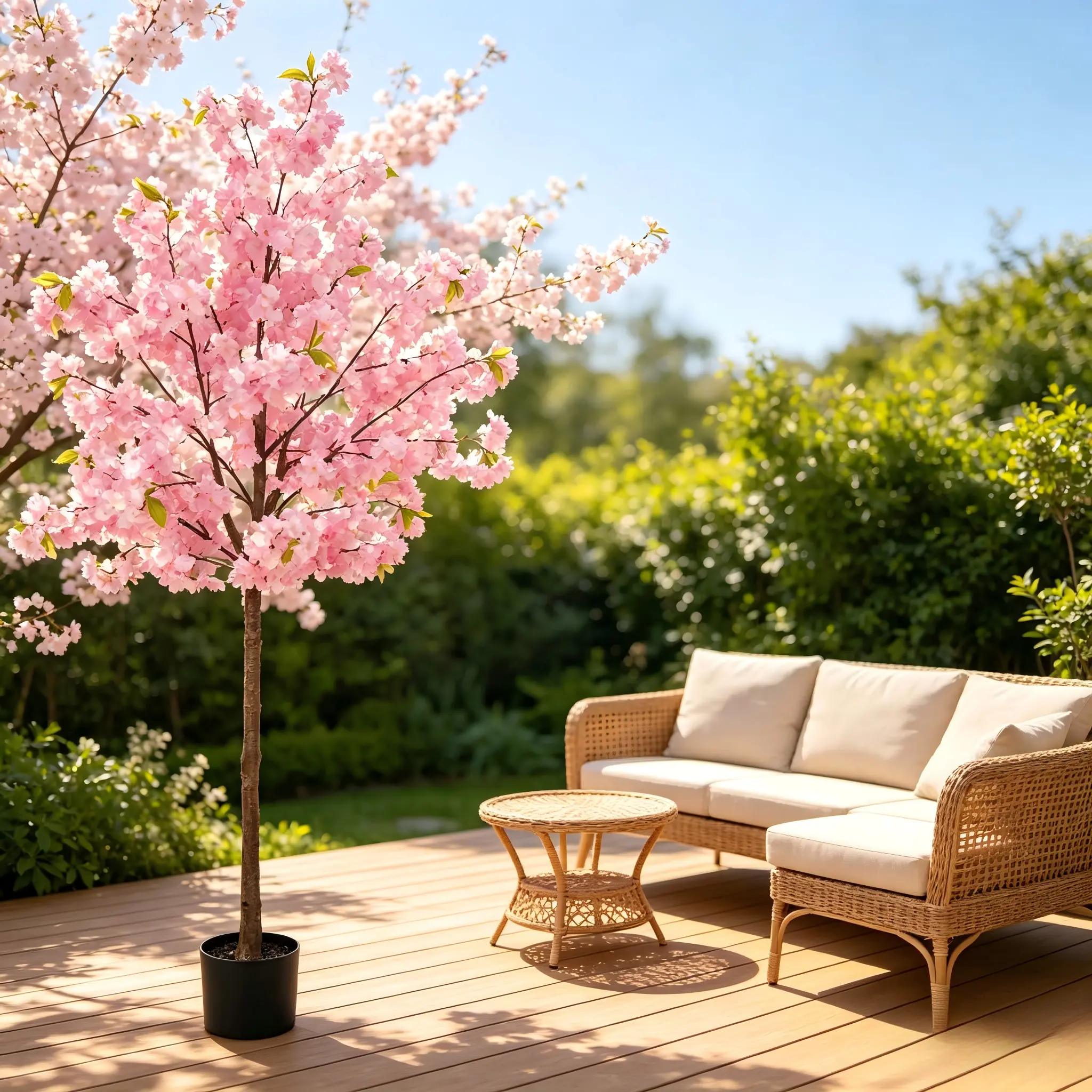 5ft High Artificial Cherry Blossom Tree - Maintenance-Free, Durable Color Home Decor for Living Room & Office, Ideal Christmas Gift