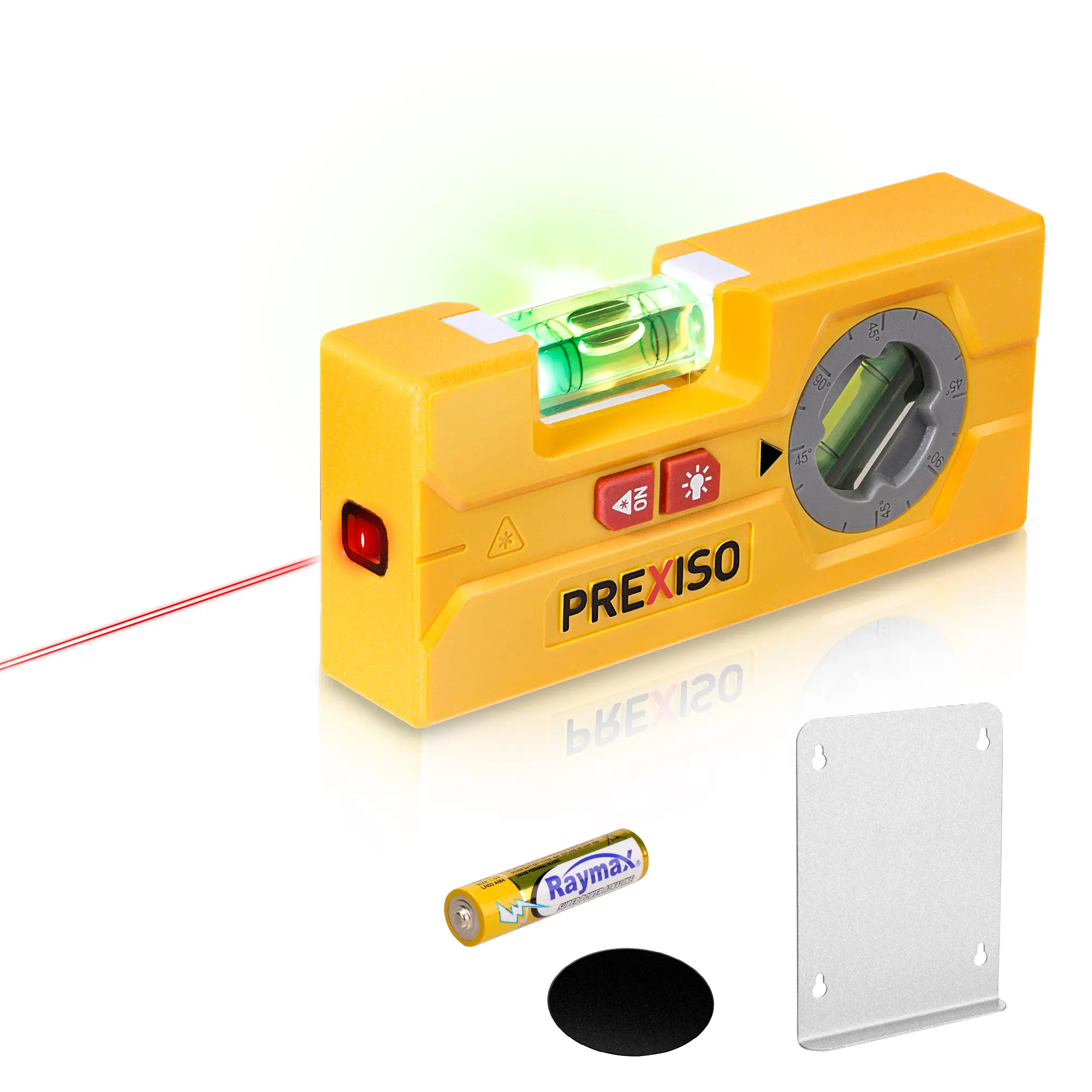 #fathersdaygift PREXISO 2-in-1 Line Laser Level - Mini Torpedo Level with Light, 3-3/4 inch Rotatable Magnetic Pocket Level & 30Ft Laser Line Leveler Tool for Hanging Picture, Wall Marking Painting, Home Renovation