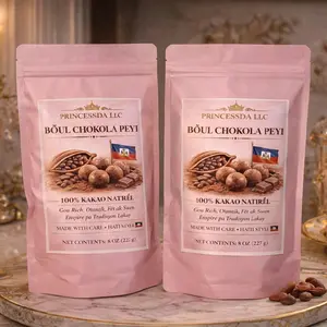 Pack of 2 Boul Chokola Peyi 100% Kakao Natrel 8 oz Gourmet Chocolate Energy Bars