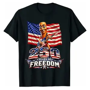 USA Flag Tung Sahur 250 Year Freedom 4th July 2026 Brainrot T-Shirt meme cotton Menswear Crewneck Graphic Top Tee Womenswear Streetwear Tshirt