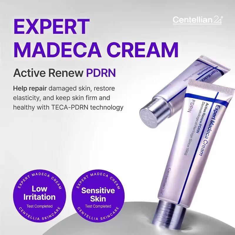 [Centellian24] K-Beauty Pharmaceutical: PDRN + TECA | Madeca Cream Time Reverse + Expert Madeca Cream Active Renew PDRN 50ml - Elasticity Firming Soothing Calming Deep Hydration Barrier Support for All Skin Types