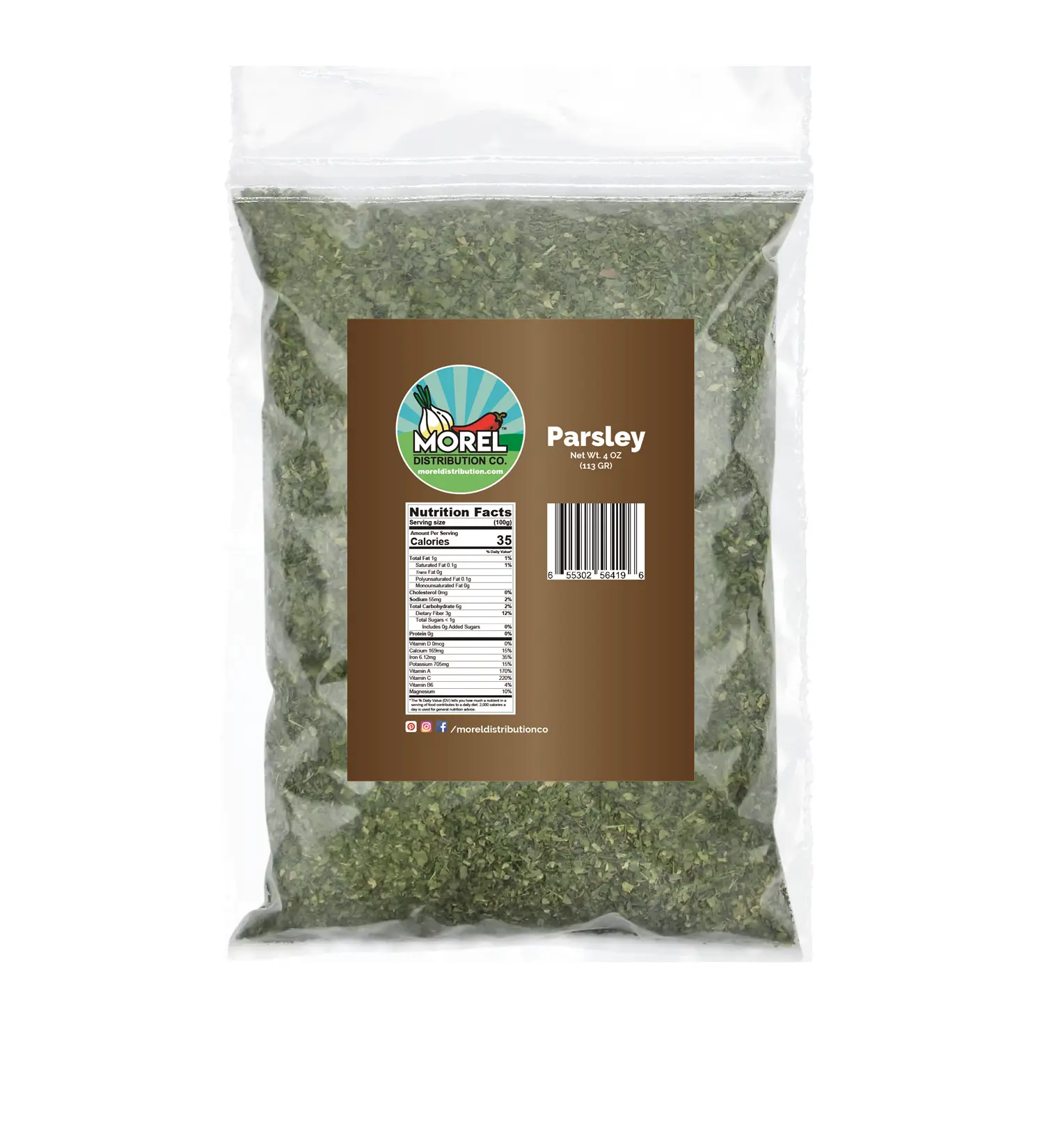 Natural Dried Parsley Flakes, Perejil Seco: 4 oz, and 1 lb.