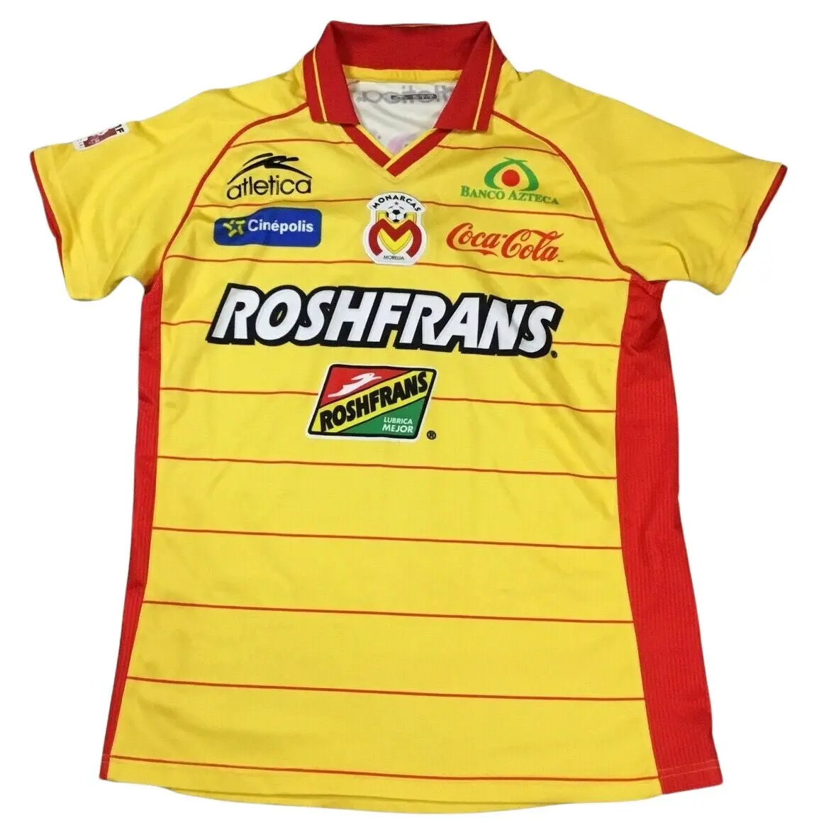 Vintage Atletica Morelia 2011/12 Soccer Print Collared Football Jersey