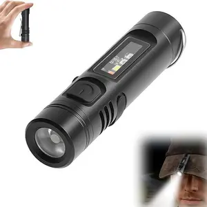 500 lumens pocket rechargeable EDC flashlight, 9 lighting modes, hat clip with magnetic base, aluminum alloy body, Type‑C charging, suitable for outdoor camping, emergencies, and everyday use