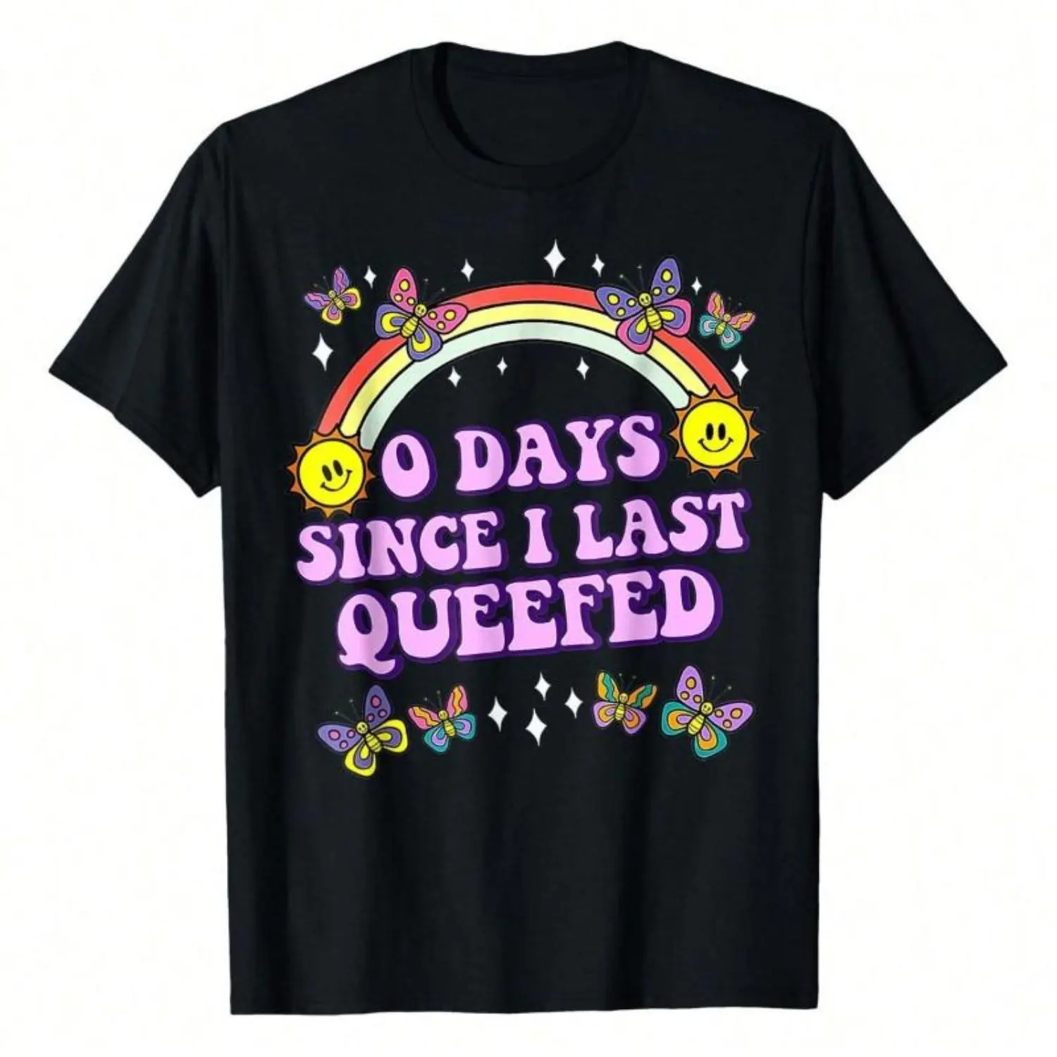 0 Days Since I Last Queefed Funny, Queef Love Queefing T-Shirt Women Unisex Men S Cotton Short Sleeve T-Shirt, Perfect For Summer Adventures, 100% Soft Fabric, Ideal For Sports, Work, And Relaxation