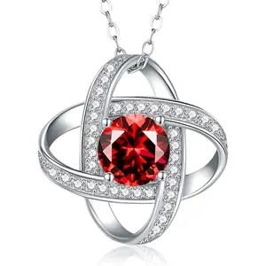 Love Knot Necklace in 925 Sterling Silver - Elegant Cubic Zirconia Pendant Jewelry | Perfect Birthday Gift for Women, Anniversary Present for Wife, Mother's Day Gift for Mom, Valentine's Day for Girlfriend