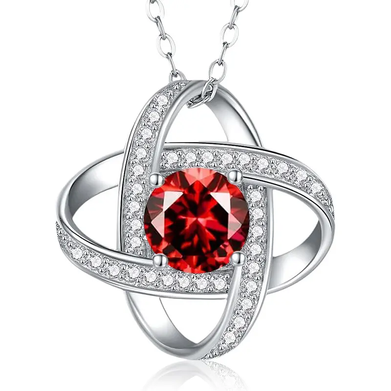 Love Knot Necklace in 925 Sterling Silver - Elegant Cubic Zirconia Pendant Jewelry | Perfect Birthday Gift for Women, Anniversary Present for Wife, Mother's Day Gift for Mom, Valentine's Day for Girlfriend