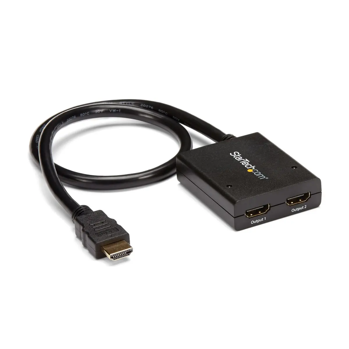 StarTech 4K HDMI 2-Port Video Splitter, Powered by USB/Power Adapter, 7.1 Surround Sound Audio Support