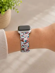 Western Patriotic Watch Band – Cowboy Boots & USA Silicone Watch Strap – Cute 4th of July Watch Band
