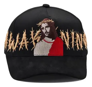 Dandy Hats X Rude Awakening Adjustable Curved Cap, Black, Jesus Christ Design