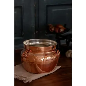 Vintage Inspired Copper Cauldron Pot