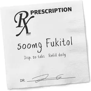 Funny Cocktail Napkins – “FUKITOL RX” – 20 Pack | Hilarious Disposable Paper Napkins for Parties, Bars, Weddings, Birthdays, Bachelorette & Adult Gatherings