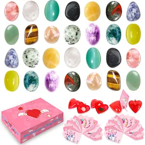 Gem Gifts  - 24 Pack Cards with Gemstone for School Classroom Class Party Favor, Rock Crystal Gift Exchange for Boys Girls