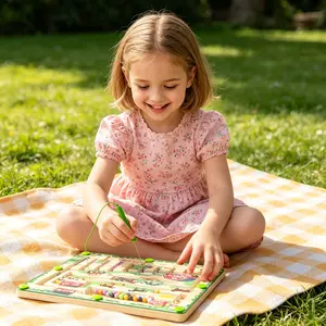Wooden Color and Number Maze, Matching and Counting Board for Toddlers Ages 2-4, Fine Motor Skills Toy for Boys and Girls