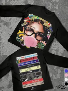 Double-Sided Print Halloween Christmas Thanksgiving Gift, Vibrant Pop Art Fitted Graphic Tee, Bold Tattoo Style Design, Street Fashion