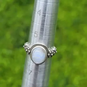 Natural Moonstone Ring. 925 Sterling Silver